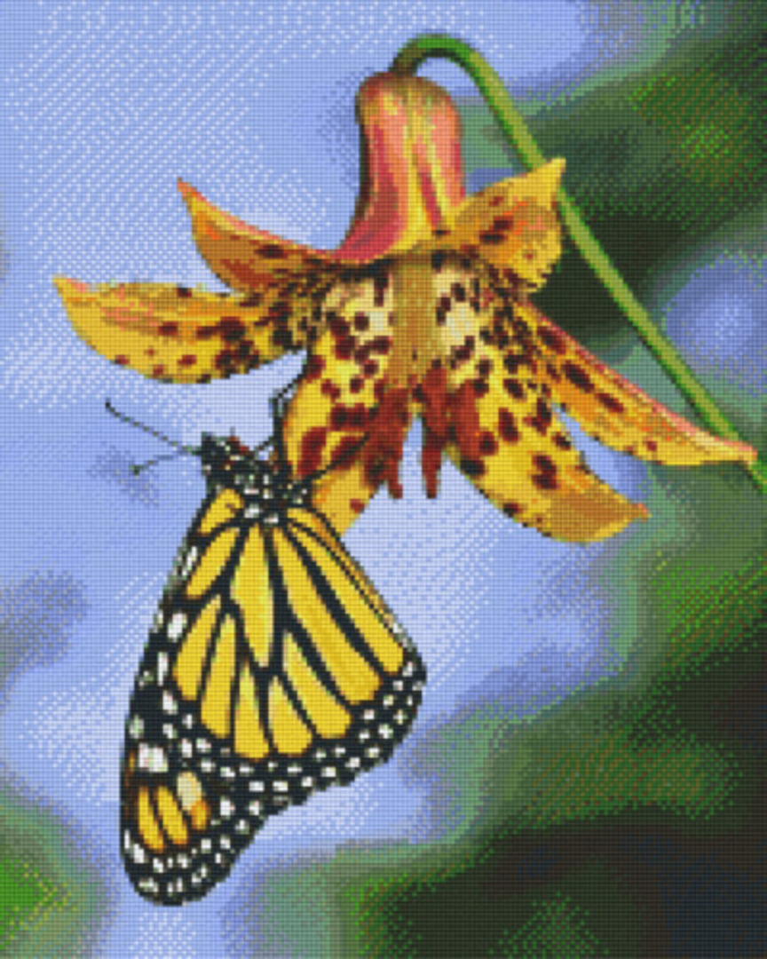 Monarch Butterfly Sixteen [16] Baseplate PixelHobby Mini-mosaic Art Kit image 0